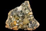 Cerussite Crystals with Bladed Barite on Galena - Morocco #82347-1